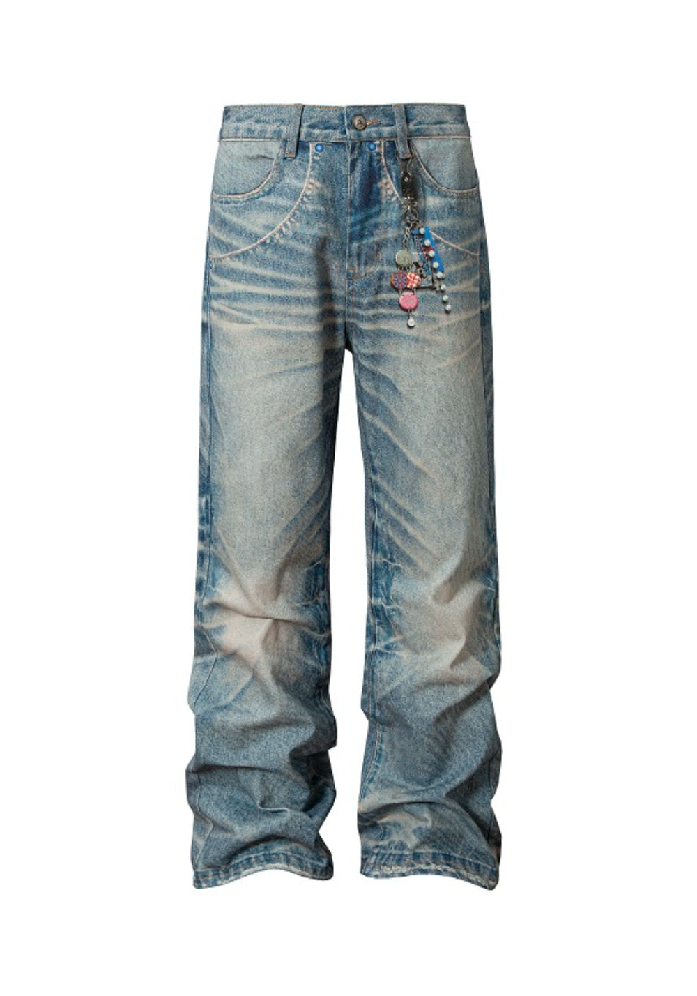 YADcrew丨YADcrew Pendant-Print Jeans - PSYLOS 1, YADcrew丨YADcrew Pendant-Print Jeans, Jeans, YADcrew, PSYLOS 1